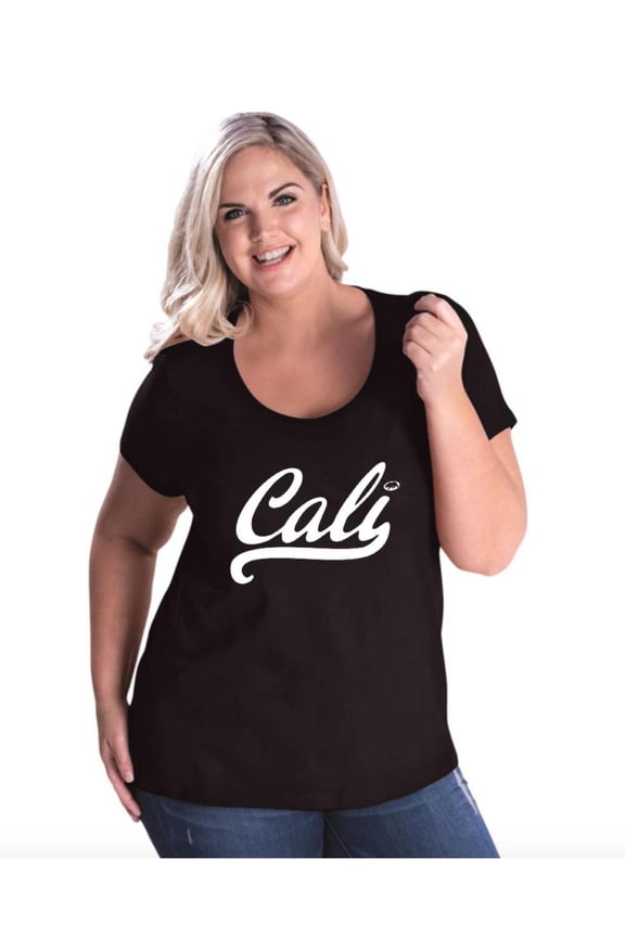 Women's Plus Size Curvy T-Shirt - California Cali
