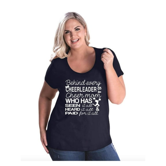 Women's Plus Size Curvy T-Shirt - Cheer Mom Cheerleader