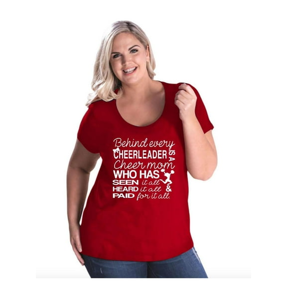 Women's Plus Size Curvy T-Shirt - Cheer Mom Cheerleader
