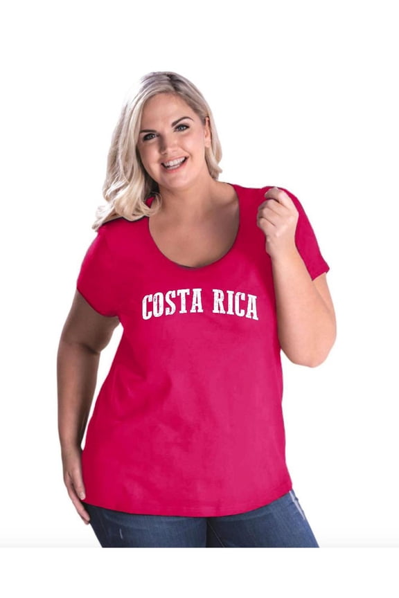 Women's Plus Size Curvy T-Shirt - Costa Rica