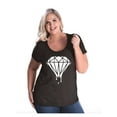 thumbnail image 1 of Women's Plus Size Curvy T-Shirt - Diamond, 1 of 3