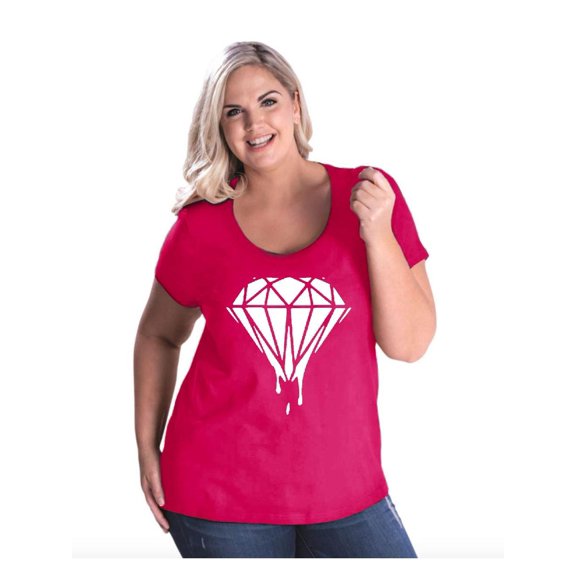Women's Plus Size Curvy T-Shirt - Diamond