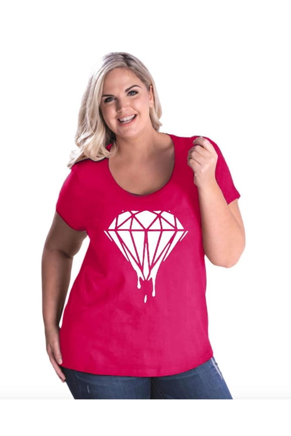 Women's Plus Size Curvy T-Shirt - Diamond