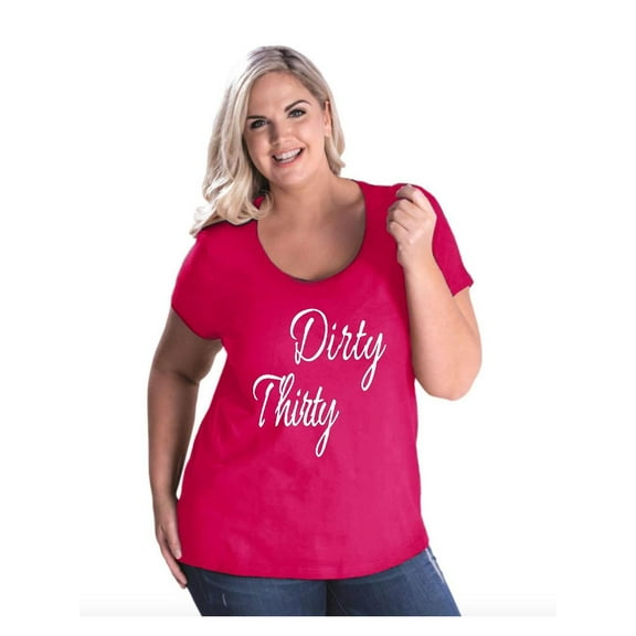 Women's Plus Size Curvy T-Shirt - Dirty Thirty