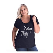 Women's Plus Size Curvy T-Shirt - Dirty Thirty