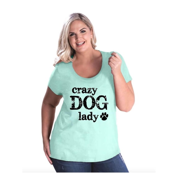 Women's Plus Size Curvy T-Shirt - Dog Lady