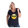 thumbnail image 1 of Women's Plus Size Curvy T-Shirt - Emoji with Sunglasses, 1 of 4