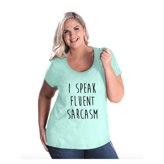 Women's Plus Size Curvy T-Shirt - I Speak Fluent Sarcasm