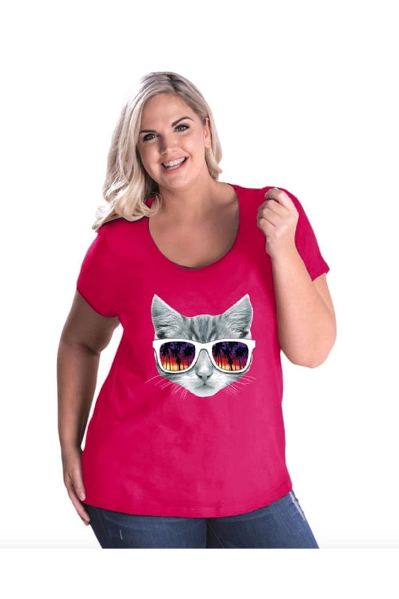 Women's Plus Size Curvy T-Shirt - Kitty