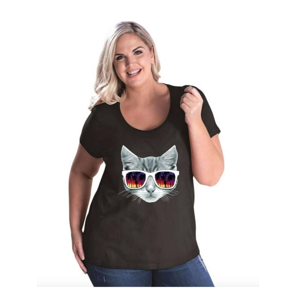 Women's Plus Size Curvy T-Shirt - Kitty