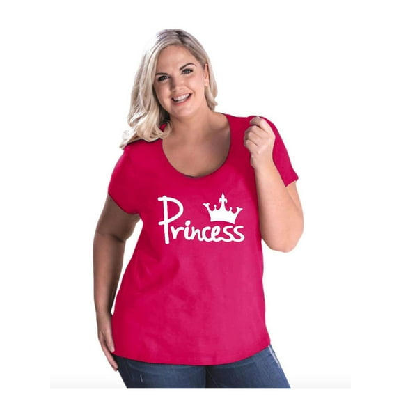 Women's Plus Size Curvy T-Shirt - Princess Crown