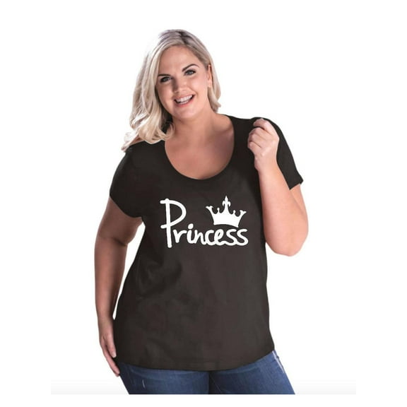 Women's Plus Size Curvy T-Shirt - Princess Crown
