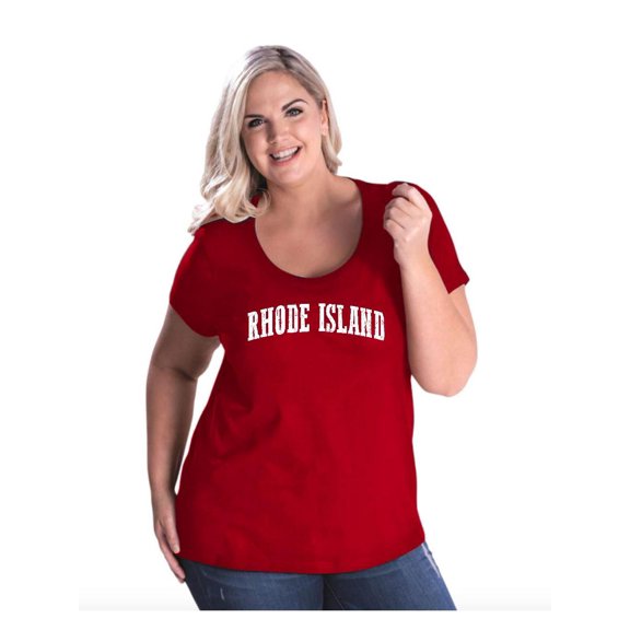 Women's Plus Size Curvy T-Shirt - Rhode Island