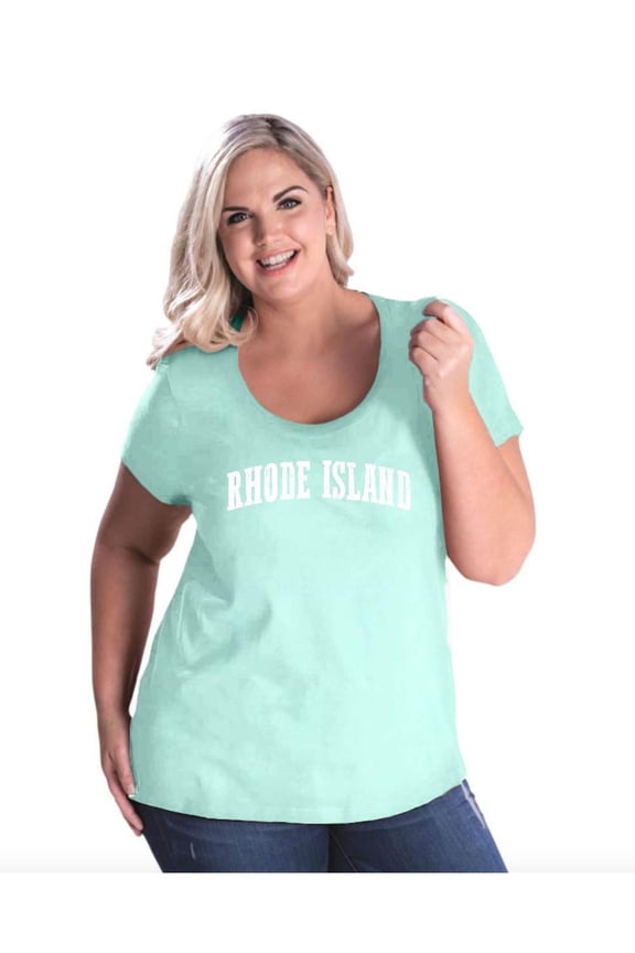 Women's Plus Size Curvy T-Shirt - Rhode Island