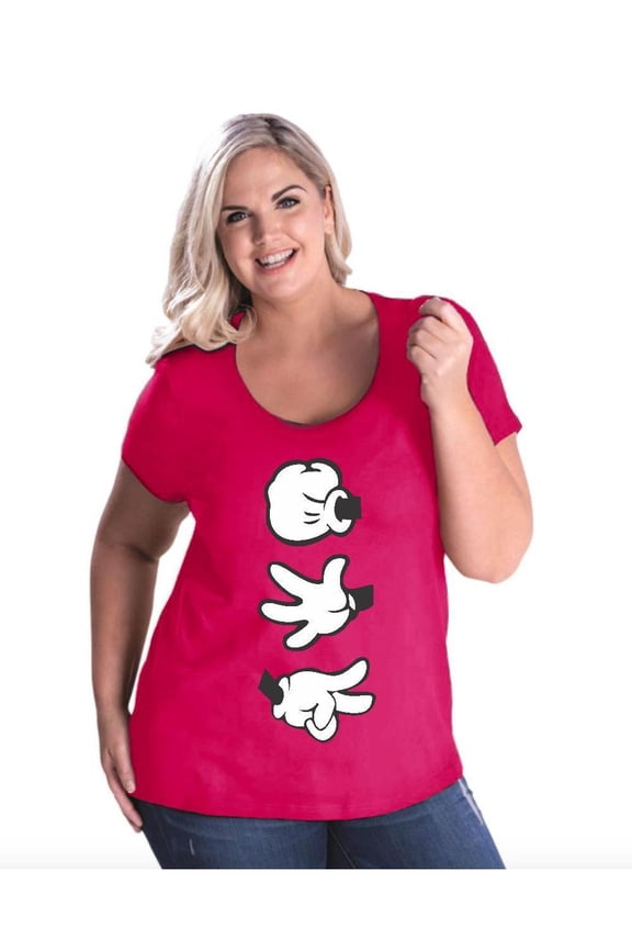 Women's Plus Size Curvy T-Shirt - Rock Paper Scissors
