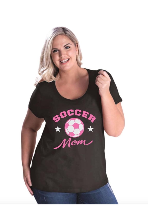 Women's Plus Size Curvy T-Shirt - Soccer Mom