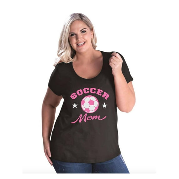 Women's Plus Size Curvy T-Shirt - Soccer Mom