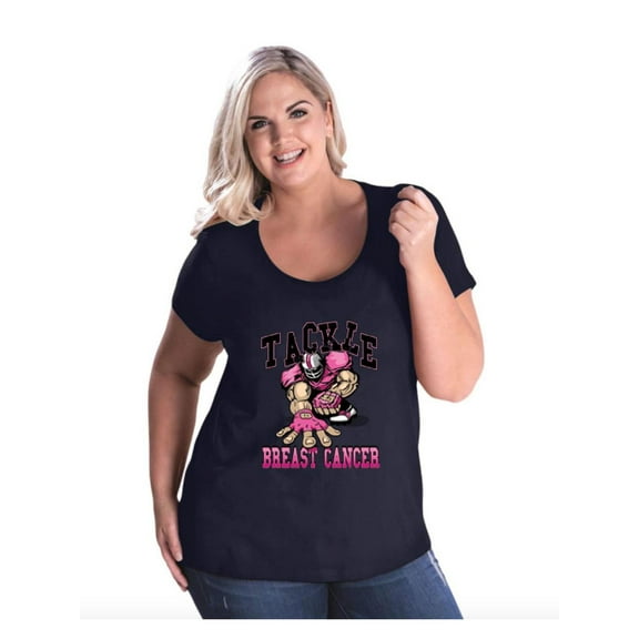 Women's Plus Size Curvy T-Shirt - Tackle Breast Cancer