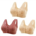 thumbnail image 1 of Women's Plus Size Daisy Bras, Daisy Bras for Older Women 3 Pack Wireless Front Closure Push Up Bras Full Coverage Comfortable Everyday Bra M-7XL, 1 of 5