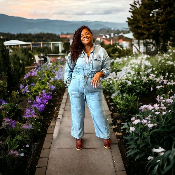 Women's Plus Size Denim Jumpsuit