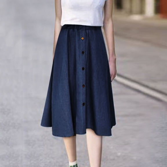 Women's Plus Size Denim Skirt Casual High Waisted A Line Midi With Elastic Waist For School Bathing Suit Wrap Skirt Short Skirts Rave Skirt Skirts for Women Trendy Crib Skirt Boy Womens Novelty Skirts
