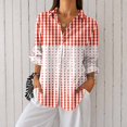 thumbnail image 1 of Women's Plus Size Diamond Geometric Print Button Down Shirt, Long Sleeve Collared Casual Blouse, 1 of 5