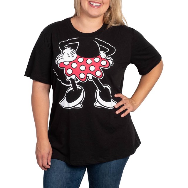Women's Plus Size Disney Minnie Mouse TShirt Costume Tee Black Pink