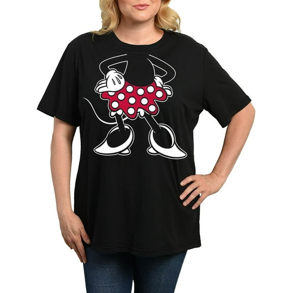 Women's Plus Size Disney Minnie Mouse T-Shirt Costume Tee Black Red
