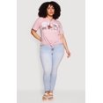thumbnail image 1 of Women's Plus Size Distressed London Graphic Knot Front Tee, 1 of 4