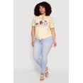 thumbnail image 1 of Women's Plus Size Distressed London Graphic Knot Front Tee, 1 of 4