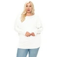 thumbnail image 1 of Women's Plus Size Dolman Long Sleeve Solid Loose Fit Tunic Top, 1 of 4
