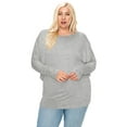 thumbnail image 1 of Women's Plus Size Dolman Long Sleeve Solid Loose Fit Tunic Top, 1 of 4