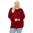thumbnail image 1 of Women's Plus Size Dolman Long Sleeve Solid Loose Fit Tunic Top, 1 of 4