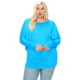 thumbnail image 1 of Women's Plus Size Dolman Long Sleeve Solid Loose Fit Tunic Top, 1 of 4