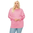 thumbnail image 1 of Women's Plus Size Dolman Long Sleeve Solid Loose Fit Tunic Top, 1 of 4