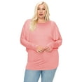 thumbnail image 1 of Women's Plus Size Dolman Long Sleeve Solid Loose Fit Tunic Top, 1 of 4