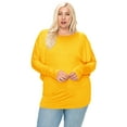 thumbnail image 1 of Women's Plus Size Dolman Long Sleeve Solid Loose Fit Tunic Top, 1 of 4