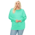 thumbnail image 1 of Women's Plus Size Dolman Long Sleeve Solid Loose Fit Tunic Top, 1 of 4