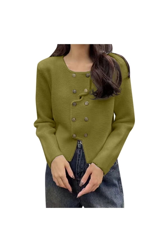 Women's Plus Size Double Knit Sweater Cardigan Winter Warm Boucle Design Cozy Fall Fashion Outerwear