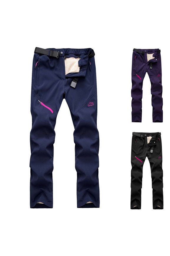 Women's Plus Size Double Layer Fleece Pants, Trousers, Joggers, Detachable Top, Warm Thermal Winter Leggings, Casual Lounge, Cold Weather Outfits, Cozy Essentials | HAODEJW,Black M