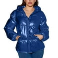 thumbnail image 1 of Women's Plus Size Down Padded Jacket Winter Warm Maillard Bright Coat with Stylish Design for Cold Weather, 1 of 2