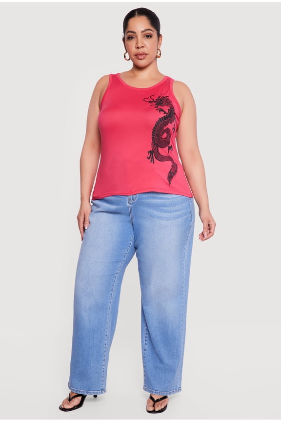 Women's Plus Size Dragon Graphic Tank Top