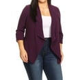thumbnail image 1 of Women's Plus Size Draped Neck Open Front Cardigan Jacket, 1 of 4