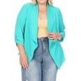 thumbnail image 1 of Women's Plus Size Draped Neck Open Front Cardigan Jacket, 1 of 4
