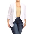 thumbnail image 1 of Women's Plus Size Draped Neck Open Front Loose Fit Solid Cardigan Female Jacket, 1 of 5