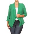 thumbnail image 1 of Women's Plus Size Draped Neck Open Front Loose Fit Solid Cardigan Female Jacket, 1 of 5