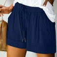 thumbnail image 1 of Women's Plus Size Drawstring Elastic Waist Casual Loose-Fit Shorts with Pockets, 1 of 7