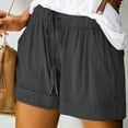 thumbnail image 1 of Women's Plus Size Drawstring Elastic Waist Casual Loose-Fit Shorts with Pockets, 1 of 7