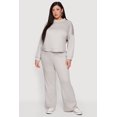 thumbnail image 1 of Women's Plus Size Drawstring Waist Pull On Flare Pants, 1 of 4