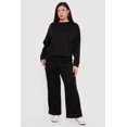 thumbnail image 1 of Women's Plus Size Drawstring Waist Pull On Flare Pants, 1 of 4